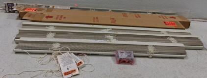 Levolor 44x42 Inch White Horizontal Mini Blinds &ndash; Set of 3 with Hardware, Corded, 1 Inch Slats