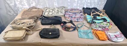 Lot Of (14) Assorted Shoulder Bags & Hand Bags