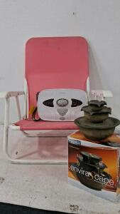 Homedics Foot Massager, EnviraScape Serenity Bowls Fountain, Pink Lawn Chair Bundle