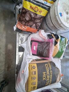 Assorted Lot: Concrete Mix, Polymeric Sand, Lava Rock, Polished Pebble .