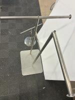 Stainless Steel Double Rail Retail Garment Rack & Accessory Stand, Modern Flat Base Design - 3