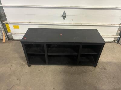 Black Entertainment Center with Adjustable Shelves,