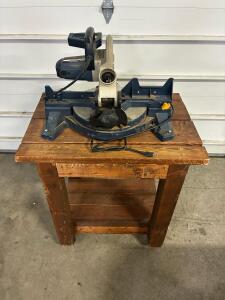 Ryobi 10" Compound Miter Saw with Diablo Blade & Custom Wooden Stand &ndash; Reliable Power Tool