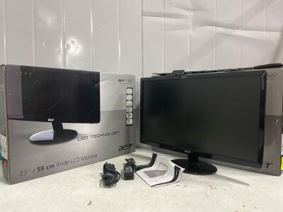 (2) Acer S231HL bbd 23" Full HD LED LCD Monitor, 1920x1080, 2 HDMI, Stand, Box, SN: (ETLNZ08O02205118854214)<br/>