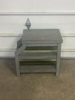 Gray Wooden Side Table with Two Shelves, 15.75" x 11.75" x 17.75" - 3