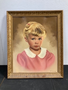 Framed Oil Painting of Small Girl