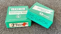 RCBS .270 Winchester Reloading Die Set, 2-Dies, Precisioneered, Steel, Original Box and RCBS Omark 9MM Luger Precisioneered Reloading 2-Die Set, Standard 7/8"-14 Thread