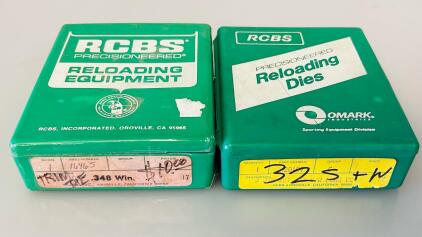 RCBS .32 S&W Long 3-Die Set & .348 Winchester Trim Die, Steel, Part #20107 & #16465, USA