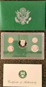 1997 S U.S. Mint Proof Set &ndash; Lincoln Cent, Jefferson Nickel, Roosevelt Dime, Washington Quarter, Kennedy Half