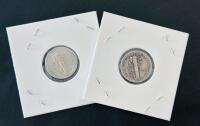 1942 & 1945 Mercury Dimes, 90% Silver, Winged Liberty Head, Circulated U.S. Ten Cent Coins - 4