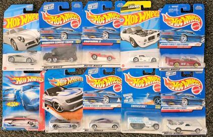 Hot Wheels 1998 First Editions Chrysler Thunderbolt #32/40, Silver With Purple Windows, And More