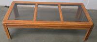 Oak & Glass Living Room Table Set &ndash; Coffee Table, Console Table With Shelf, Metal-Leg End Table - 4