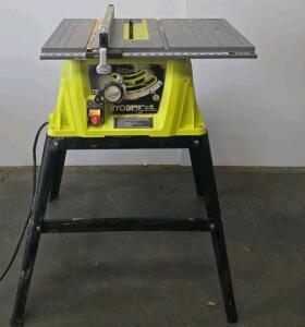 RYOBI 10" Table Saw with Stand, 15A Motor, 0-45&deg; Bevel, Rip Fence Included
