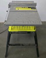 RYOBI 10" Table Saw with Stand, 15A Motor, 0-45&deg; Bevel, Rip Fence Included - 4