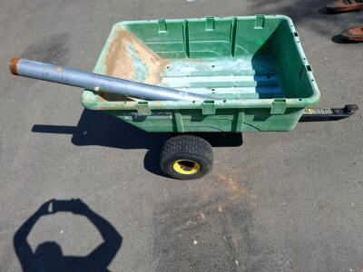 Poly Dump Cart Trailer, 600 lb Capacity, 40"x30" Bed, Pin Hitch, Turf Tires