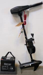 Newport Vessels NV-Series 55 lb 12V Trolling Motor With Mighty Max 55Ah SLA Battery, Transom Mount