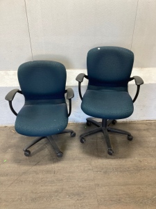 (2) Green Office Chairs