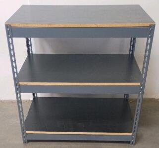 3-Tier Metal Frame Shelving Unit with Particleboard Shelves,