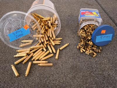 9MM Luger & 7MM Rem Mag Brass Casings &ndash; Approx. 2 Jars For Reloading, Brass Material