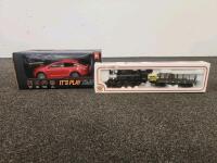 1:24 Scale Red Model X Style Remote Control Car With Falcon Doors, LED Lights, Full Functions & Bachmann Ho Scale Trains