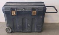 Rolling Jobsite Tool Chest, 50 Gal Capacity, Black, Heavy Duty Plastic, Wheels & Handle