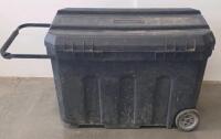 Rolling Jobsite Tool Chest, 50 Gal Capacity, Black, Heavy Duty Plastic, Wheels & Handle - 3