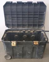 Rolling Jobsite Tool Chest, 50 Gal Capacity, Black, Heavy Duty Plastic, Wheels & Handle - 4