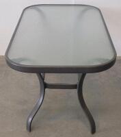 Rectangular Outdoor Patio Table With Metal Frame And Glass Top - 2