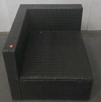Modular 5-Piece Synthetic Rattan Patio Sectional Sofa Set, Corner & Armless Sections, Table/Ottoman - 4