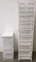Modular White Metal Mesh Drawer Storage Units &ndash; Various Sizes & Configurations