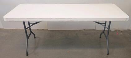Lifetime 6-Foot Folding Table, White Granite Top, Steel Frame, Commercial Grade, 72"x30"x29"