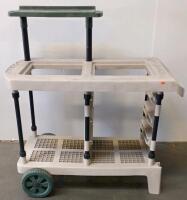 Greenhouse Potting Utility Cart, HDPE, 400 lb Capacity, 2 Shelves, Tool Rack, 8" Wheels