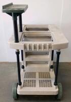 Greenhouse Potting Utility Cart, HDPE, 400 lb Capacity, 2 Shelves, Tool Rack, 8" Wheels - 4