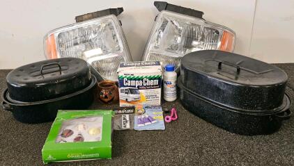 Ford F-150 Headlights Pair OEM 2004-2008 With Amber Marker, Polycarbonate Lens, Fits LH & RH, Set Of 2 Roasting Pans, Campa Chem Holding Tank Deodorant 6 Pack, And More