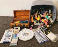 Large Arts & Crafts - Paints, Brushes, Yarn, Crochet Fruits, Cards, Office Supplies, 20 lbs - 2