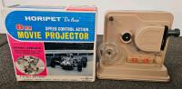 Horipet "De luxe" 8MM Movie Projector, Battery Operated, Original Box, Made In Japan, 3-Dimension Viewer, And More - 7