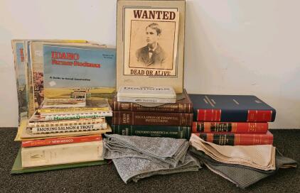 Vintage Law Textbooks, Cookbooks, Idaho 1971 Magazines, Dominoes, Towels