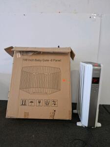 KopBeau NY1506-18SRAG Oil-Filled Radiator Heater, 1500W, Digital, ECO Mode ( powered on) , baby gated play pen( shelf E)