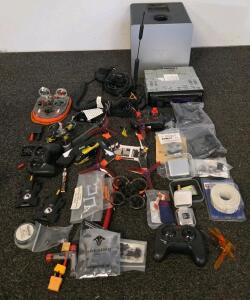 Kenwood KDC-MP145 Car Stereo, Vizio Wireless Subwoofer & RC Drone/Helicopter Parts Lot, 40+ Items