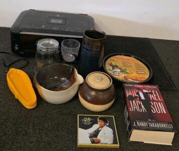Canon Printer, Michael Jackson Book & CD, Ceramicware, Kitchenware