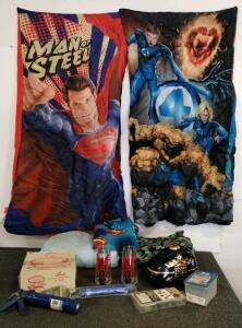Superman & Fantastic Four Bedding, Leonard Silver Bowl Set, Tools, Golden Nugget Collectibles