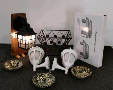 Outdoor Wall Lantern Lights: 2 White & 1 Black Sconce, Aluminum, 14" IP44, E26, 60W Wet Rated