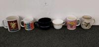 Embossed White Ceramic Kitchen Canister Set, Rabbit Figurine, 7 Assorted Mugs & Cups, 11 Pieces - 4