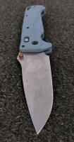 Benchmade 18060 Folding Knife, 3.60" CPM-D2 Blade, Blue Grivory Handle, Axis Lock, USA - 2