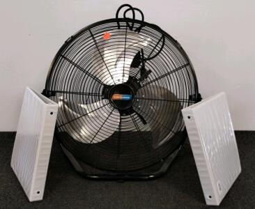 Climate Keeper Industrial Floor Fan, 24" Blade, 3-Speed, 3" White 3-Ring Binders (Set of 12)