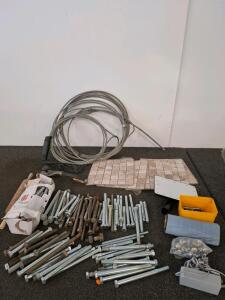 Simpson Strong-Tie Anchor Bolts, Steel Cable, Mosaic Tile Sheets, Fasteners & Hardware Lot
