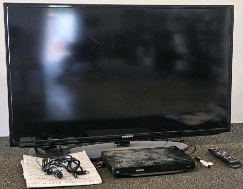 Samsung 40" LED Smart TV UN40H5203AF (2015) & Philips Blu-ray Player BDP2900/F7 Bundle (both tested and work) (g)