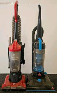 Dirt Devil Endura Express UD70171 & Bissell PowerForce Helix 1700 Upright Vacuums, Bagless, 8A (both tested, work)