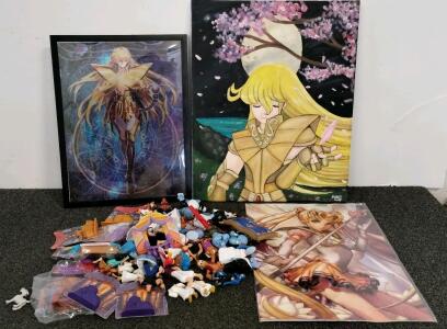 Large Anime Art Collection & 1992 McDonald&rsquo;s Aladdin Toy Lot &ndash; Framed, Paintings, Posters & Figures