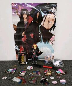 Naruto Shippuden Poster, Deidara & Mini Figure, Plush, Kunai, Ornaments, Pins & More Lot
